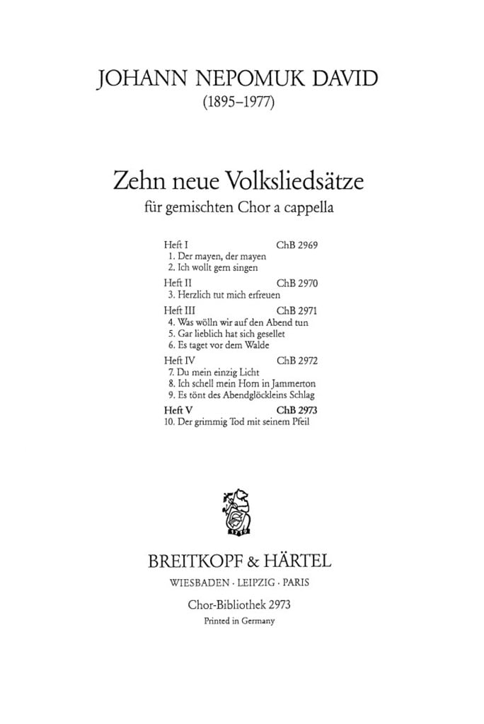 10 Neue Volkslieder, Heft 5